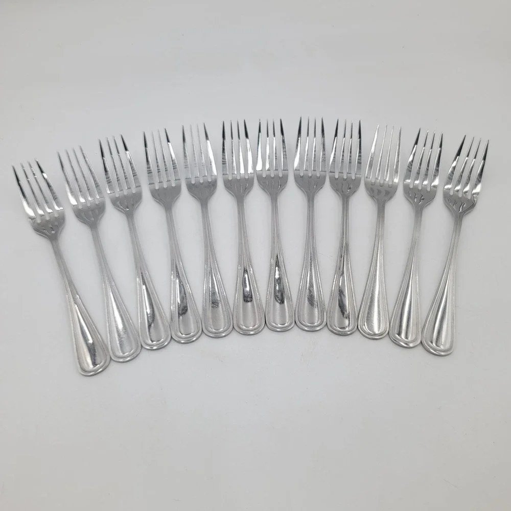 12pc Acopa Stainless Steel Dinner Forks Set Lydia Lansdale Pattern Silver 8.25